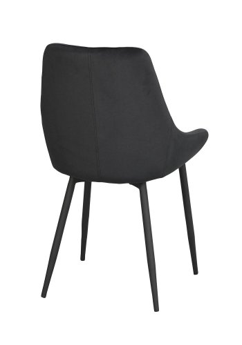 ROWICO Sierra spisestuestol - svart polyester og sort metall
