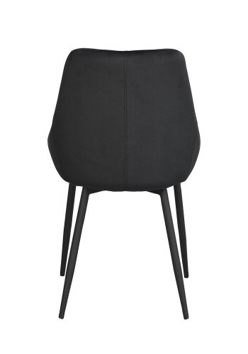 ROWICO Sierra spisestuestol - svart polyester og sort metall