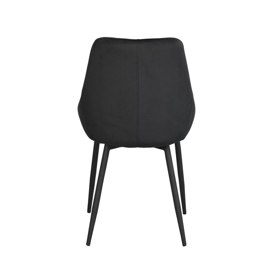 ROWICO Sierra spisestuestol - svart polyester og sort metall