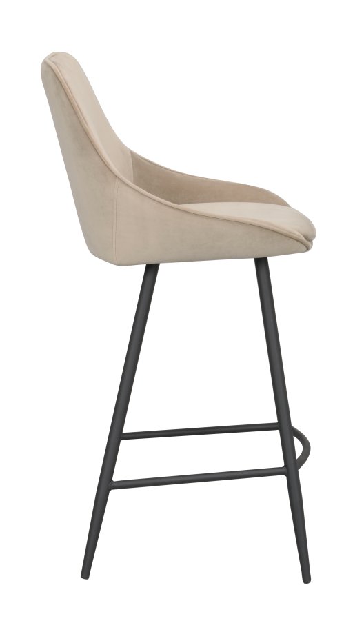 ROWICO Sierra barkrakk, med ryggsttte og fotsttte - beige flyel og svart metall