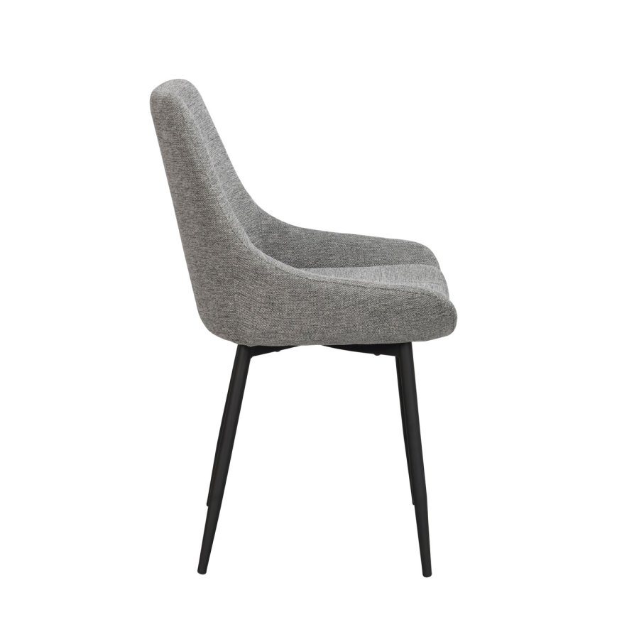 ROWICO Sierra spisebordstol - gr polyester og svart metall