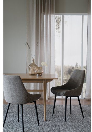 ROWICO Sierra spisebordstol - gr polyester og svart metall