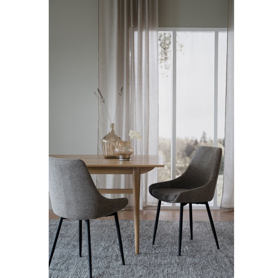 ROWICO Sierra spisebordstol - gr polyester og svart metall