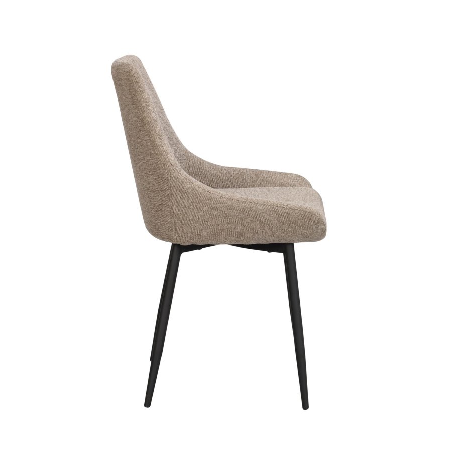 ROWICO Sierra spisebordstol - beige polyester og svart metall