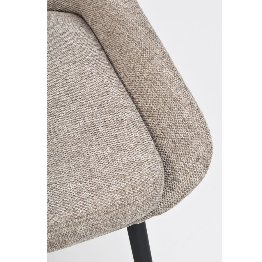 ROWICO Sierra spisebordstol - beige polyester og svart metall