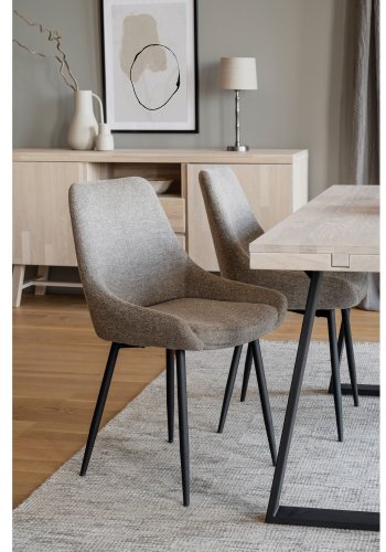 ROWICO Sierra spisebordstol - beige polyester og svart metall