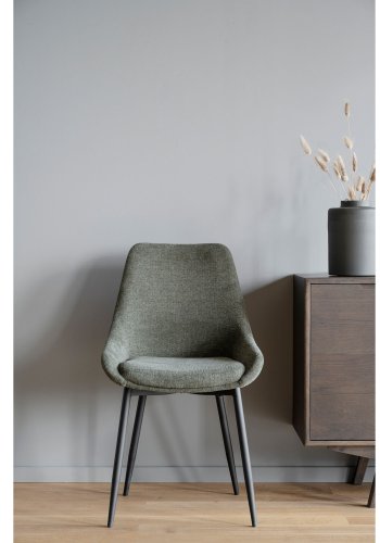 ROWICO Sierra spisebordstol - grnn polyester og svart metall