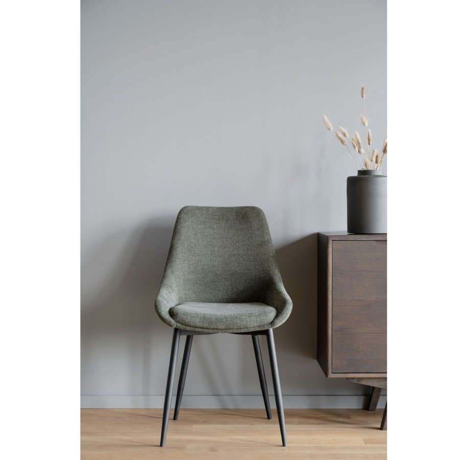 ROWICO Sierra spisebordstol - grnn polyester og svart metall