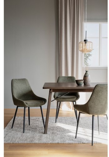 ROWICO Sierra spisebordstol - grnn polyester og svart metall