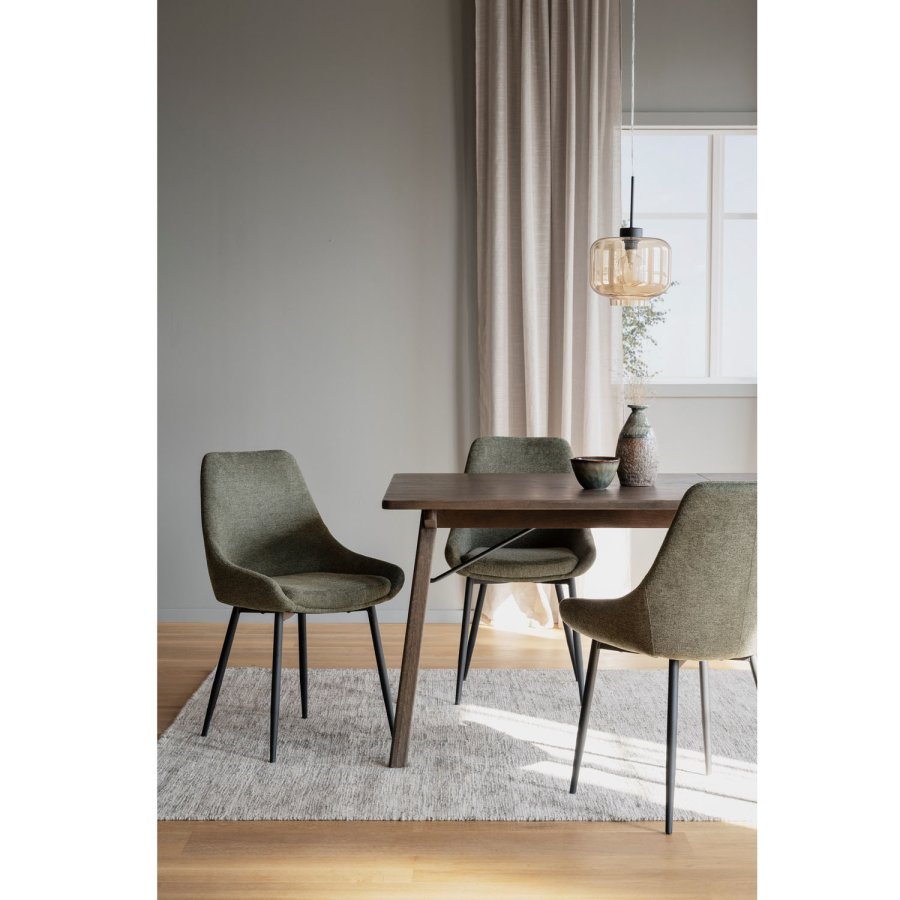 ROWICO Sierra spisebordstol - grnn polyester og svart metall