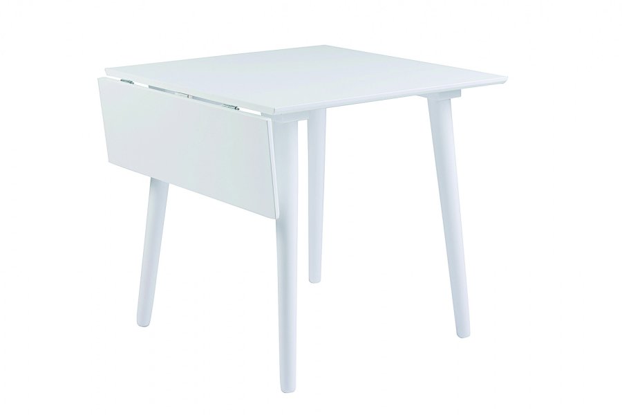 ROWICO Lotta Esstisch - weiß mit Klappe, quadratisch (80x80+25) 