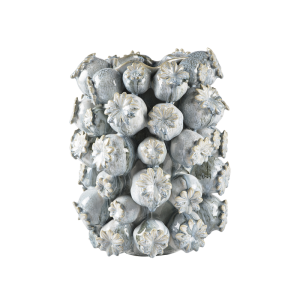 VILLA COLLECTION Elha Vase/Beh&auml;lter, rund &ndash; balladblaues Steingut (H:29,5)