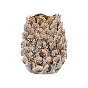 VILLA COLLECTION Aug vase/skjuler, rund - major brun stentj (25)