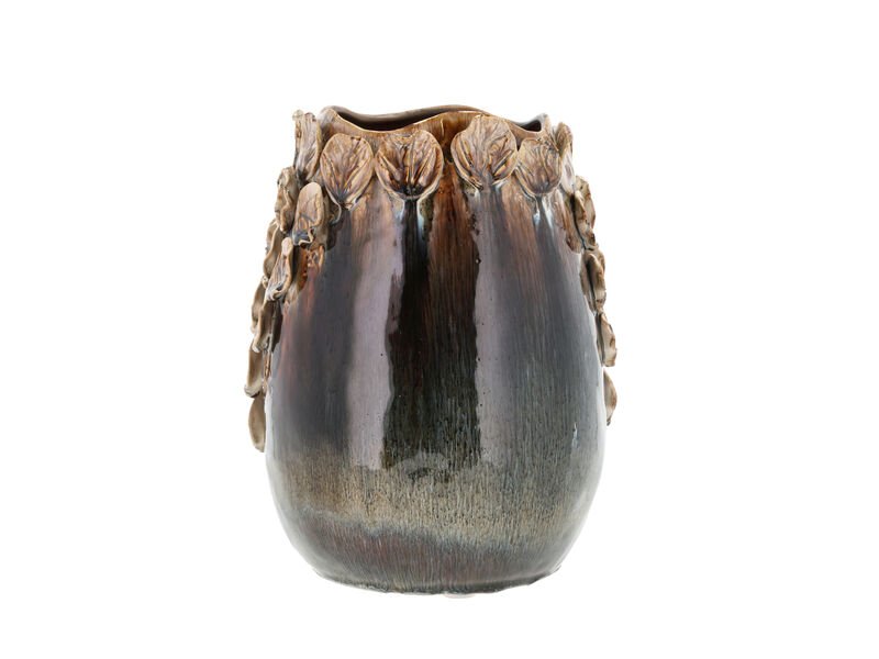 VILLA COLLECTION Aug vase/skjuler, rund - major brun stentj (25)