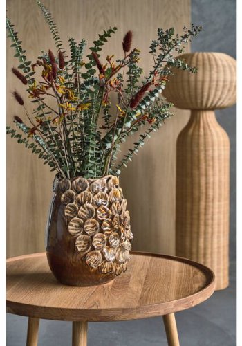 VILLA COLLECTION Aug vase/skjuler, rund - major brun stentj (25)