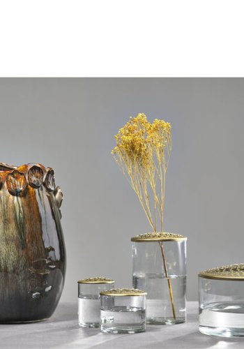 VILLA COLLECTION Aug vase/skjuler, rund - major brun stentj (25)