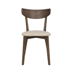 Ami Spisebordsstol - Beige Stof og Brun Eg