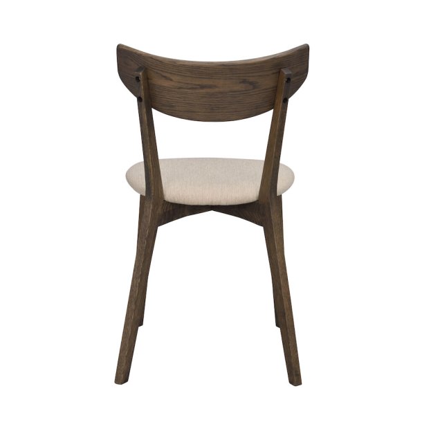 Ami Spisebordsstol - Beige Stof og Brun Eg