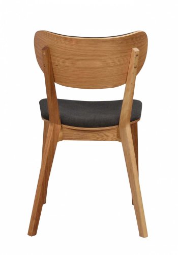 ROWICO Kato spisebordsstol - mrkegrt stof og lakeret eg