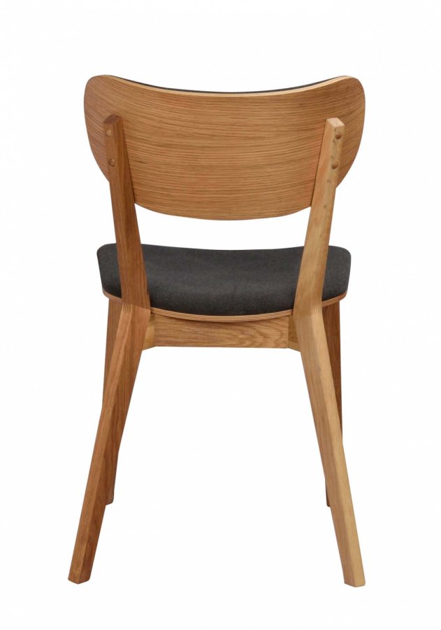 ROWICO Kato spisebordsstol - mrkegrt stof og lakeret eg