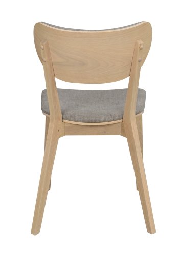 ROWICO Kato spisebordsstol - lysegr stof og hvidvasket egetr