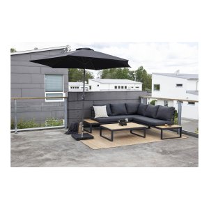 VENTURE DESIGN Leeds parasol 3m - gr aluminium og sort stof