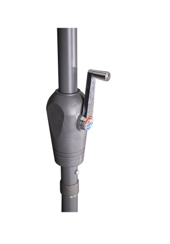 VENTURE DESIGN Leeds parasoll 3m - gr aluminium og hvit polyester 