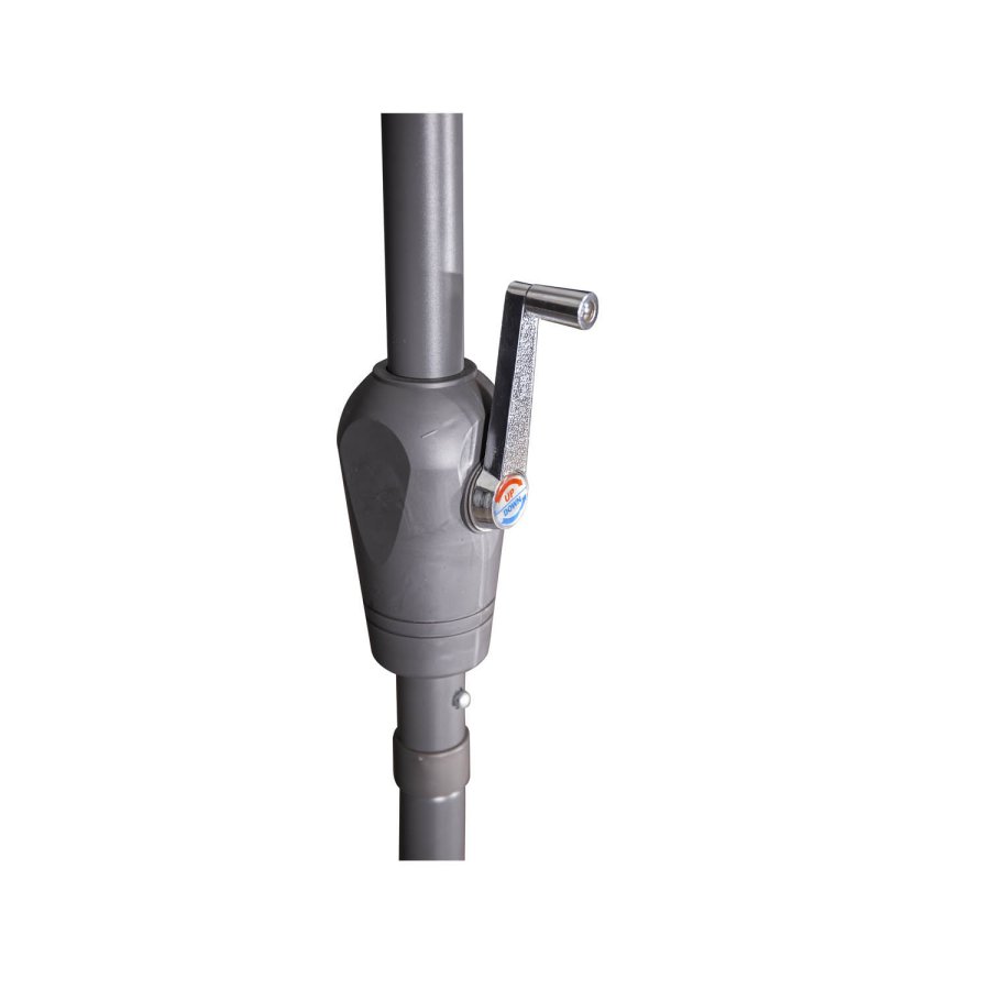 VENTURE DESIGN Leeds parasoll 3m - gr aluminium og hvit polyester 