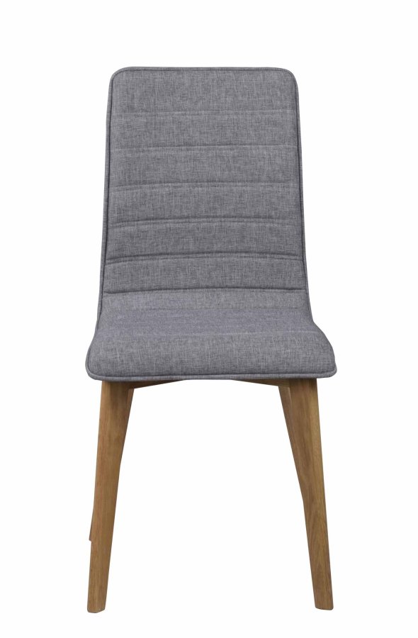 ROWICO Gracy Esszimmerstuhl - hellgrauer Stoff/lackierte Eiche