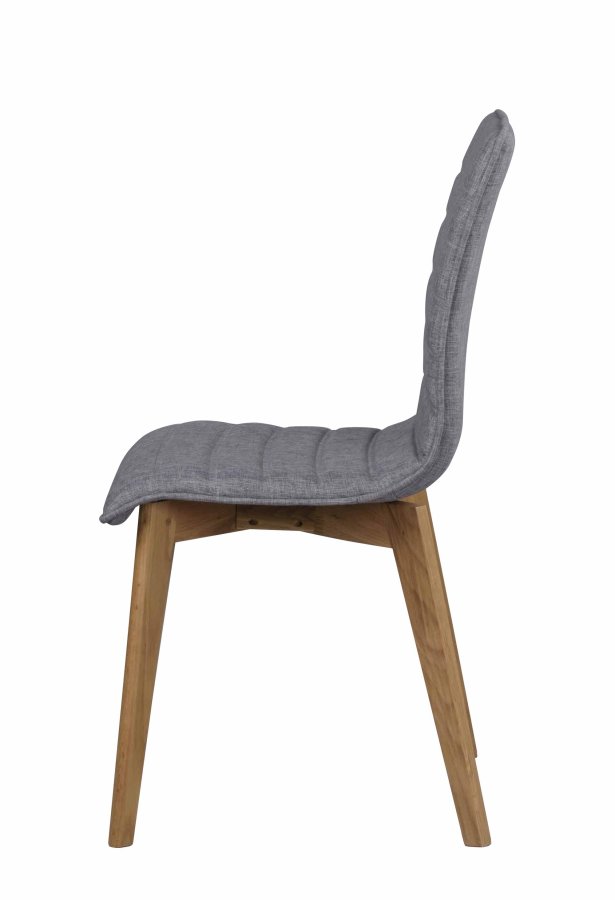 ROWICO Gracy Esszimmerstuhl - hellgrauer Stoff/lackierte Eiche