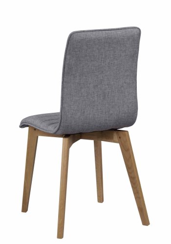 ROWICO Gracy Esszimmerstuhl - hellgrauer Stoff/lackierte Eiche