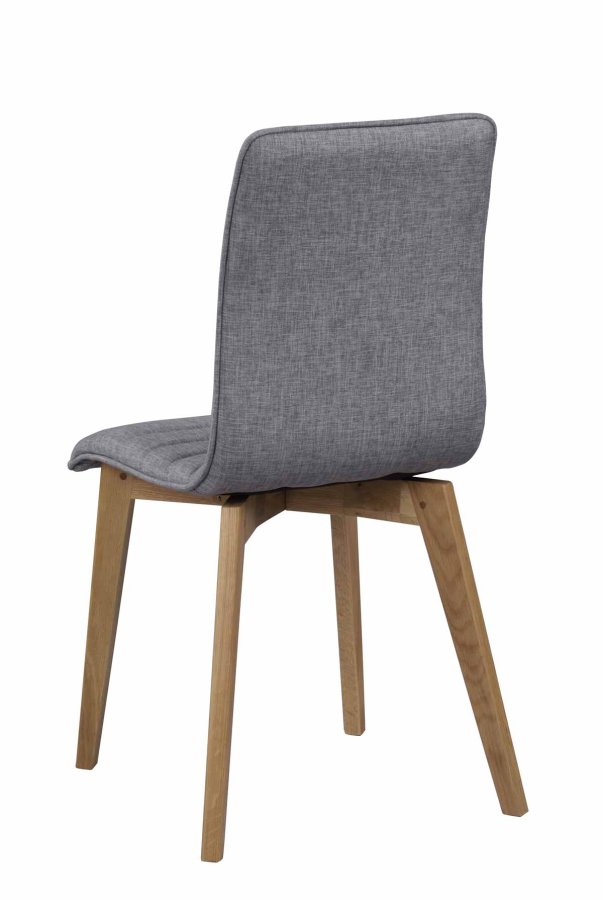 ROWICO Gracy Esszimmerstuhl - hellgrauer Stoff/lackierte Eiche