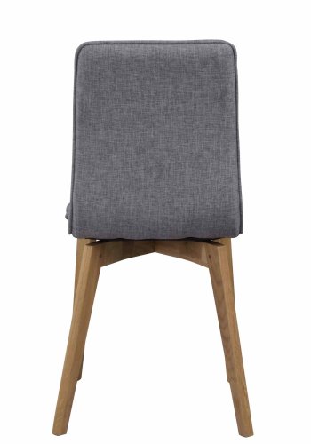 ROWICO Gracy Esszimmerstuhl - hellgrauer Stoff/lackierte Eiche