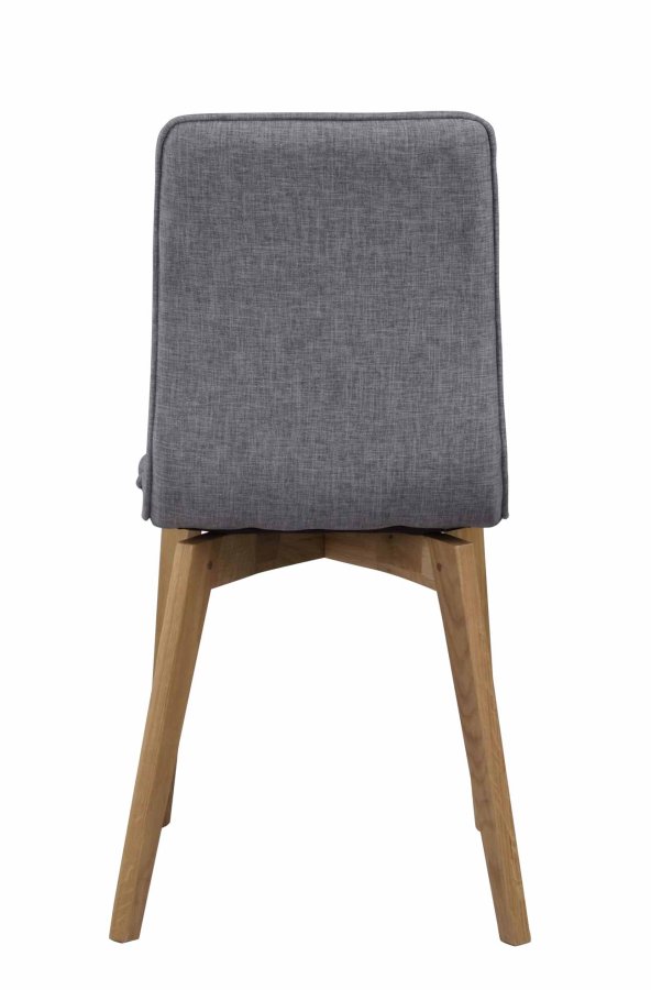 ROWICO Gracy Esszimmerstuhl - hellgrauer Stoff/lackierte Eiche