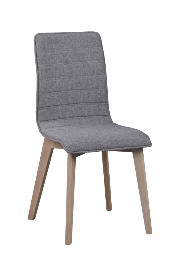 ROWICO Gracy spisestol - lys grtt stoff/hvitpigmentert eik