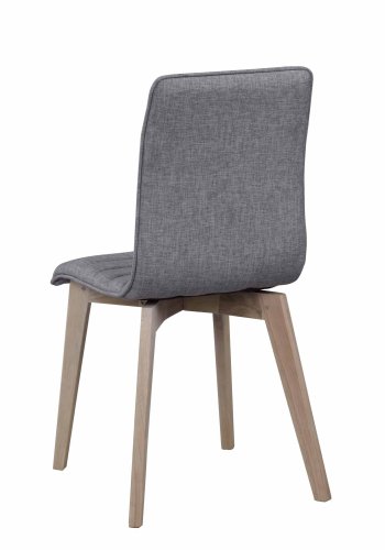 ROWICO Gracy spisestol - lys grtt stoff/hvitpigmentert eik