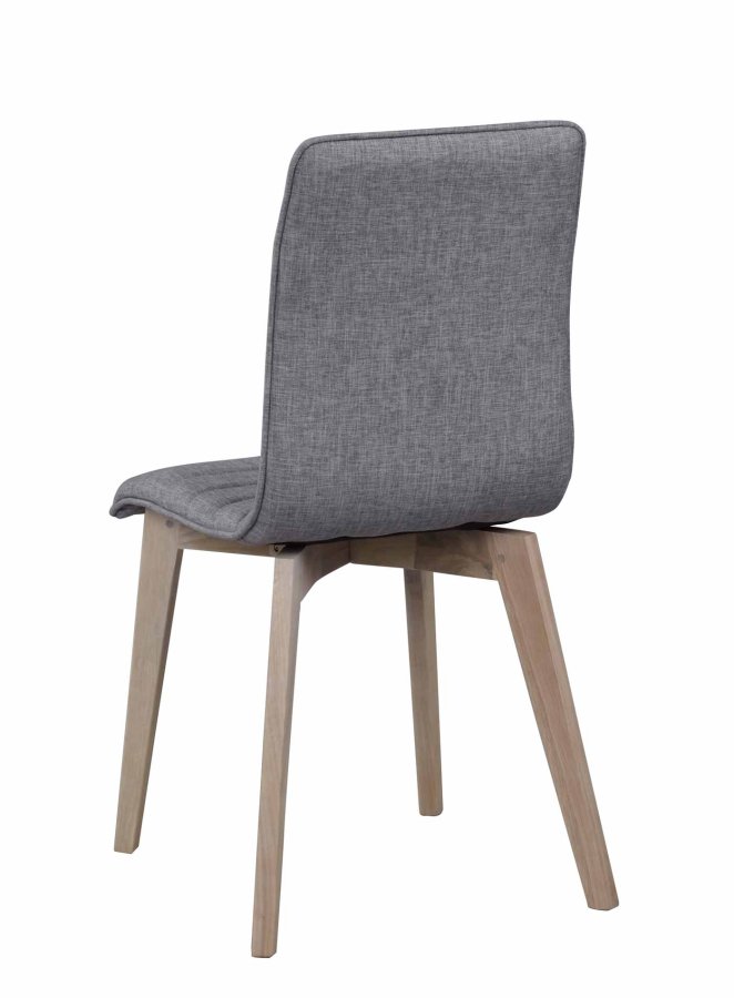 ROWICO Gracy spisestol - lys grtt stoff/hvitpigmentert eik