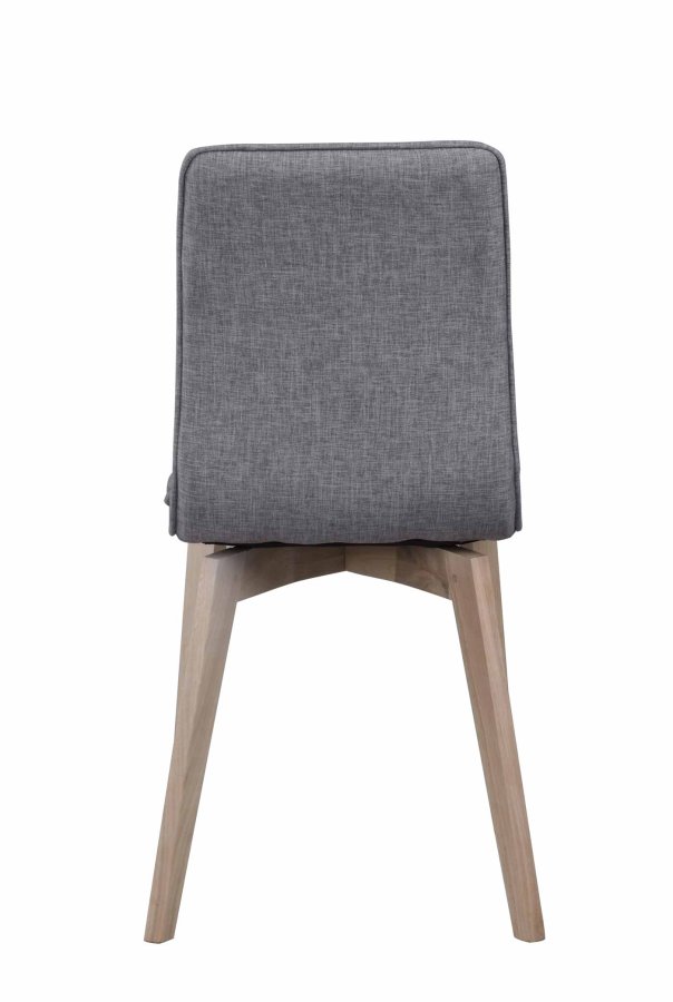 ROWICO Gracy spisestol - lys grtt stoff/hvitpigmentert eik