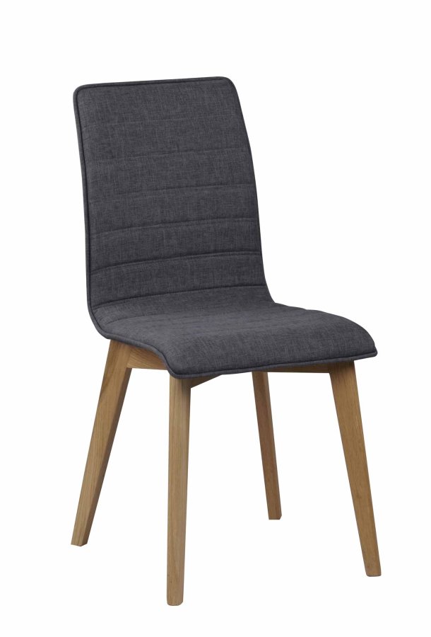 ROWICO Gracy spisestol - mrkegrtt stoff/lakkert eik