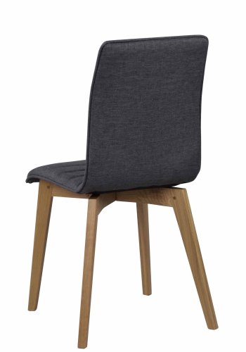 ROWICO Gracy spisestol - mrkegrtt stoff/lakkert eik