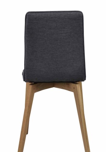 ROWICO Gracy spisestol - mrkegrtt stoff/lakkert eik