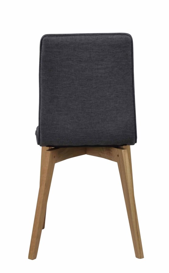 ROWICO Gracy spisestol - mrkegrtt stoff/lakkert eik