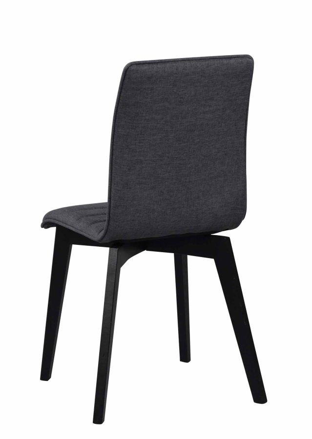 ROWICO Gracy spisebordsstol - mrkegrt stof/sortlakeret eg