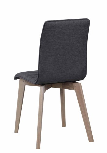 ROWICO Gracy spisebordsstol - mrkegrt stof/hvidpigmenteret eg