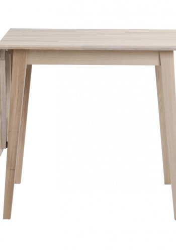 ROWICO Filippa spisebord - hvidolieret eg m. klap (80x80+45) 