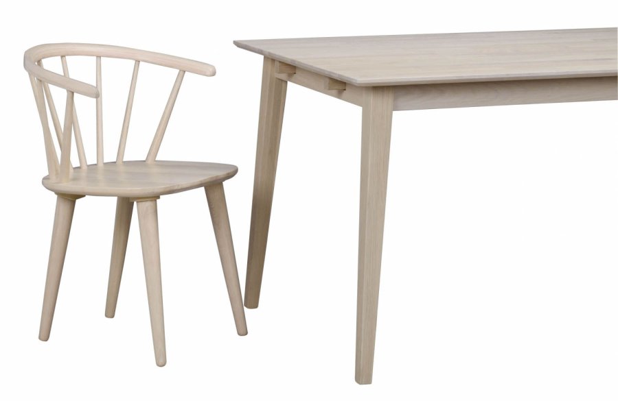 ROWICO Filippa spisebord - hvidolieret eg, m. udtrk (180x90) 