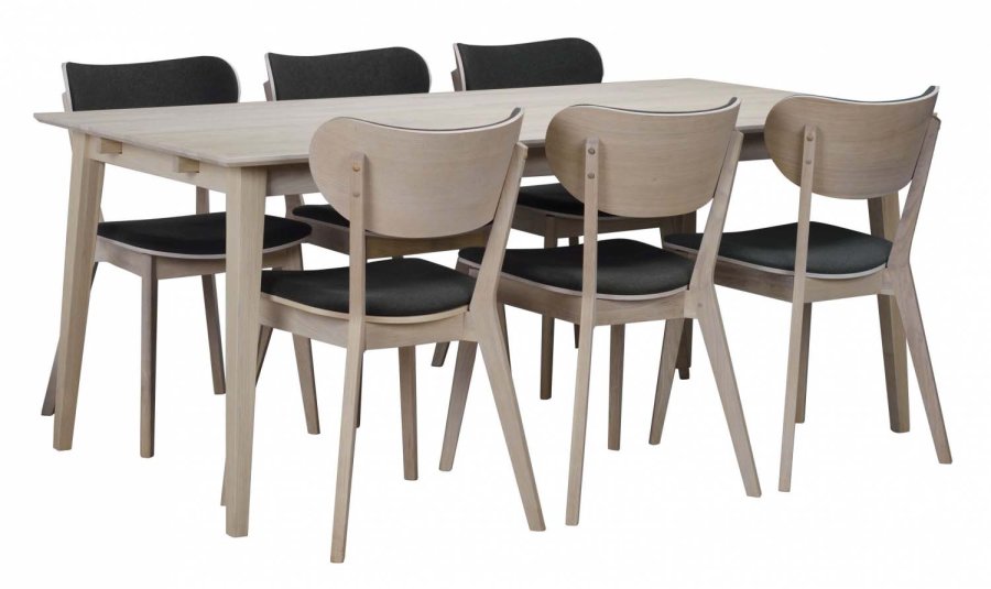 ROWICO Filippa spisebord - hvidolieret eg, m. udtrk (180x90) 