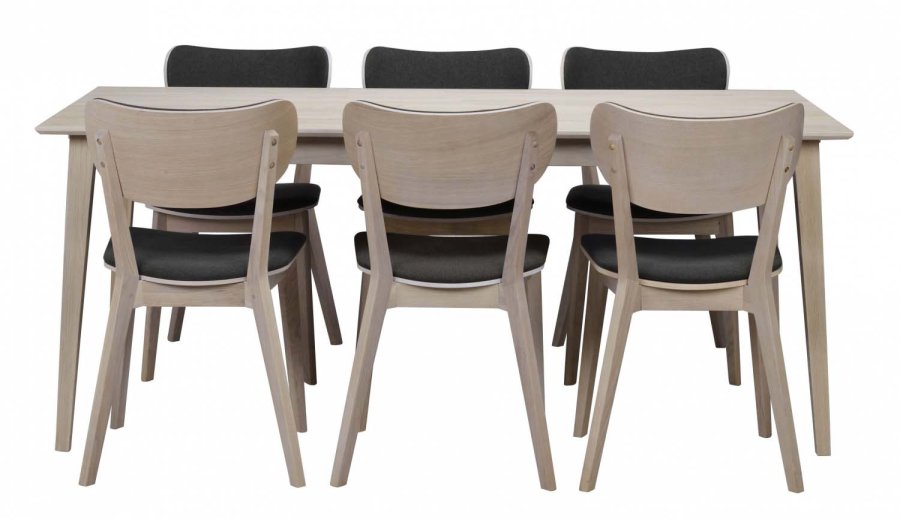 ROWICO Filippa spisebord - hvidolieret eg, m. udtrk (180x90) 