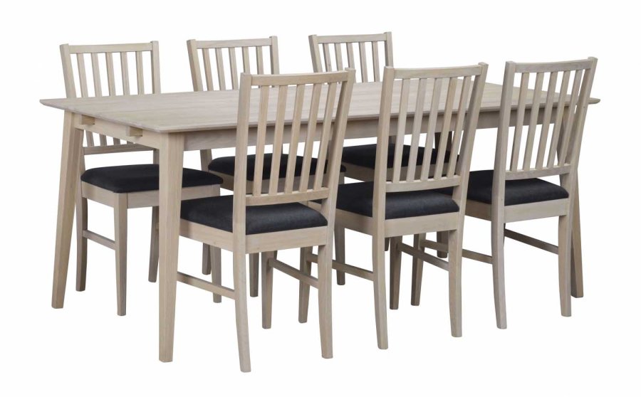 ROWICO Filippa spisebord - hvidolieret eg, m. udtrk (180x90) 