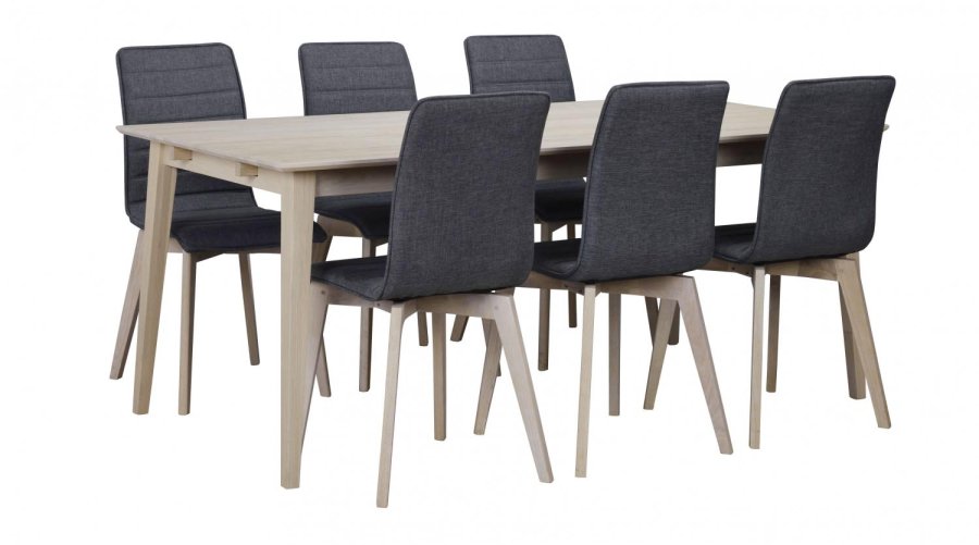 ROWICO Filippa spisebord - hvidolieret eg, m. udtrk (180x90) 